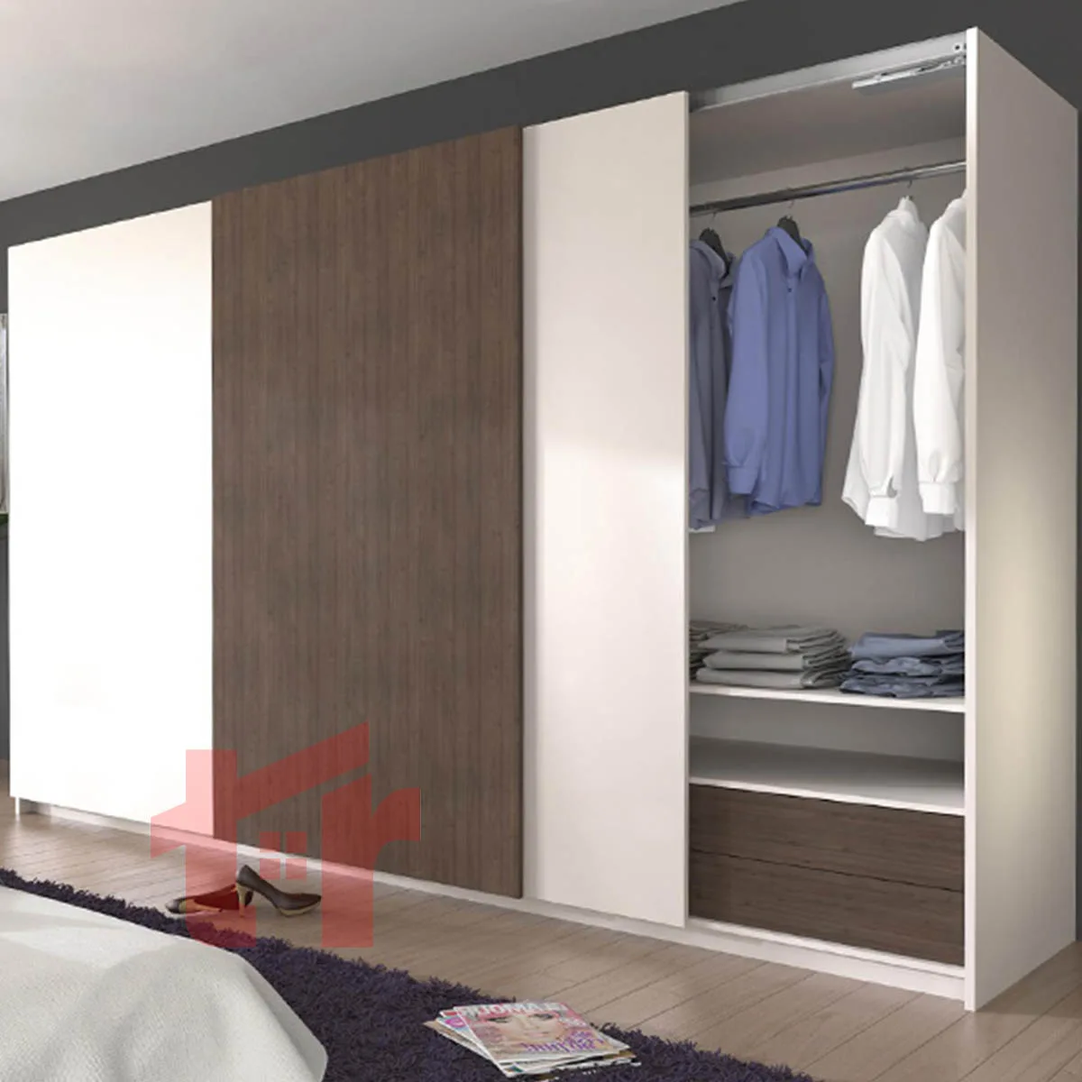 مکانیزم درب ریلی تاپ لاین روکار ملونی