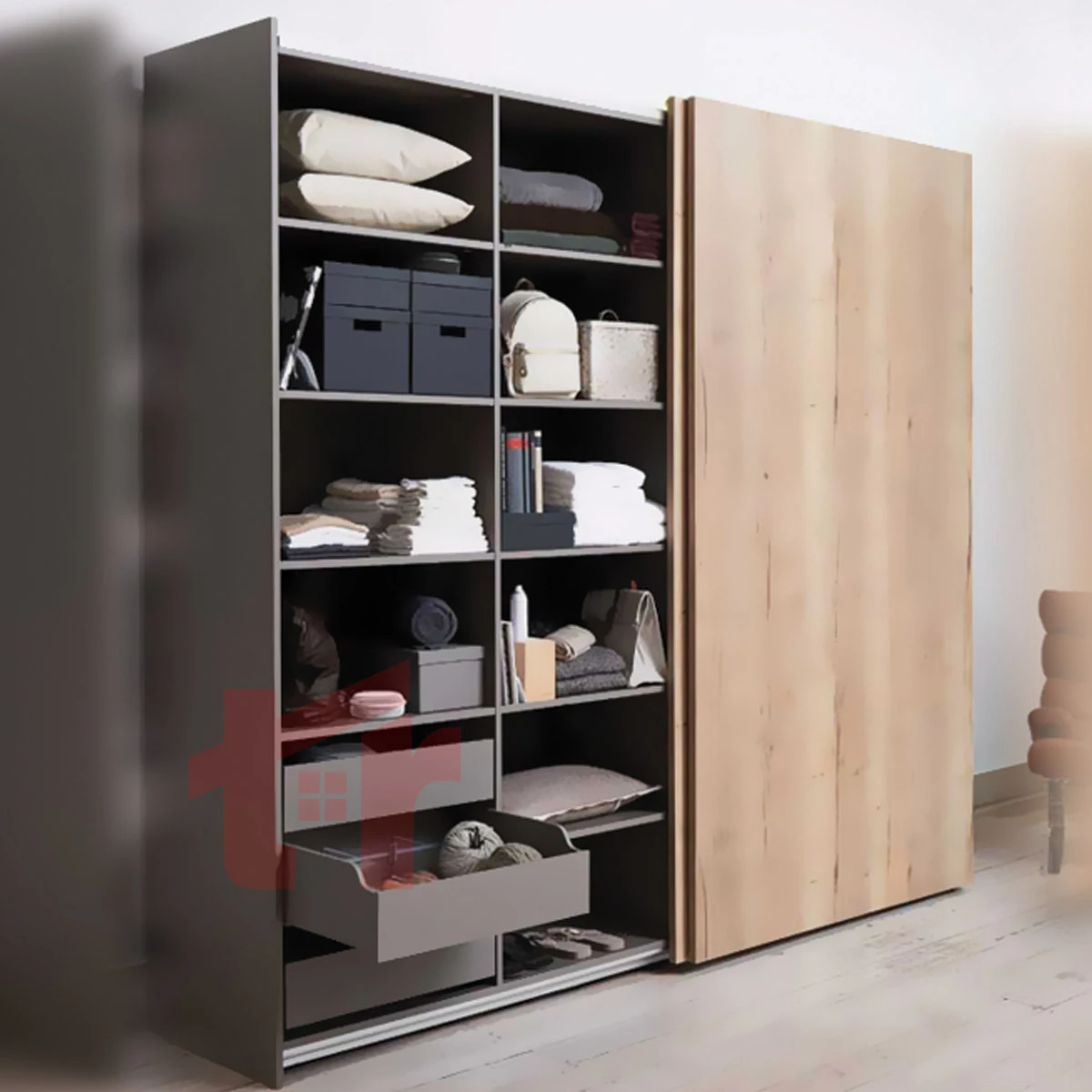 مکانیزم درب ریلی کمد تاپ لاین روکار UL دو درب فانتونی K025