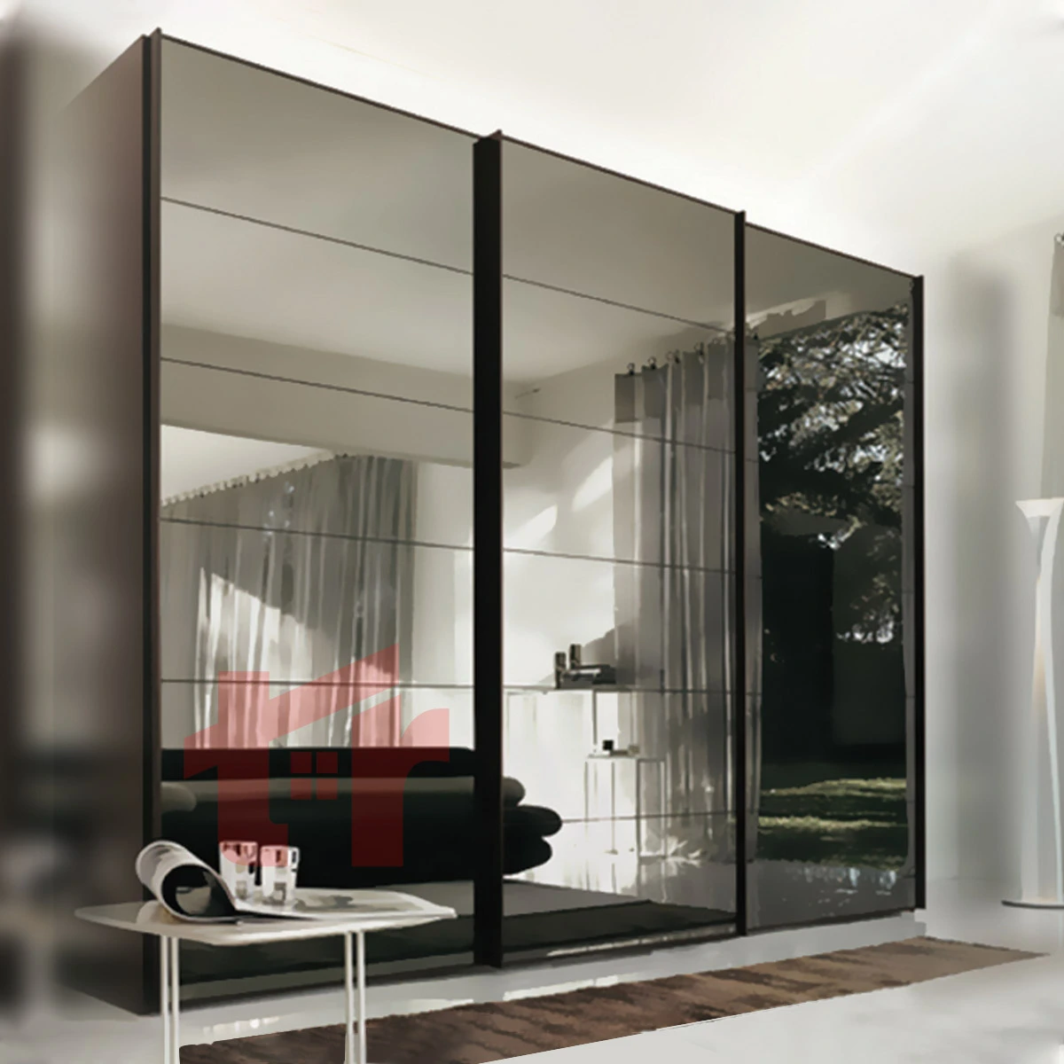 مکانیزم درب ریلی کمد تاپ لاین روکار UL سه درب فانتونی K026