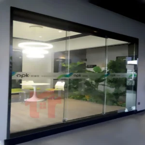 مکانیزم درب ریلی تاپ لاین روف هنگ ترکیبـی تک درب ثابت و دو درب متحرک شیشه ای فانتونی K112